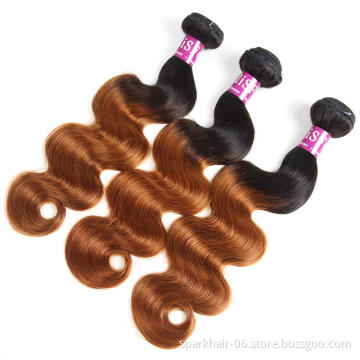 SPARK 10A Ombre Body Wave Bundles Honey Brown 1b/30 Human Hair Bundles Ombre Brazilian Virgin Hair Weave Bundles 3